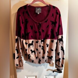 Knitted Dove Animal Print Sweater